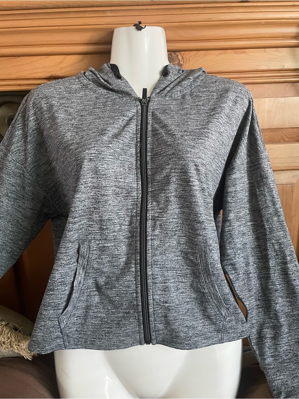 Calvin Klein Performance Heather Gray Full-Zip Hoodie